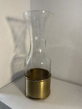 MCM Vintge brass glass carafe decanter barware picture