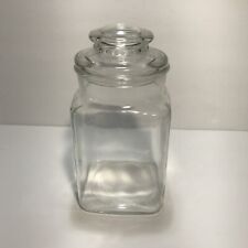 Vintage Square Large Apothecary Jar With All Glass Lid 9.5” Tall 4.5” Square picture