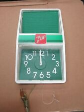 Vintage 7 Up Hanging Wall Menu Board Clock Sign Advertisement C9 picture