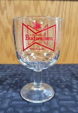 Vintage 1970's Budweiser Thumbprint Goblet Glass - Bowtie Logo - King of Beers picture