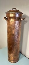 Rare Antique Handmade Dovetailed Hammered Copper Canister Container With Lid picture
