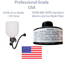 Gas Mask Military Professional DYOB NATO NBC FILTER and 36oz BOTTLE / 38' HOSE picture