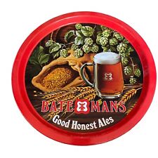 Vintage Batemans Beer Advertising Tray Good Honest Ales Red Metal 12 3/4