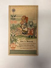 Victorian Trade Card Mme Millar Ostrich Feathers Cleaned & Curled 6th Ave NY B78 picture