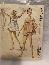 Vintage 1950’s MCCalls  Sewing Pattern Teens/ JR Pajama Set  Sz 13 Bust 31 picture