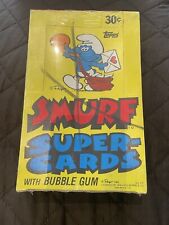 1982 Topps Smurf Unopened Wax Box Full 24 Sealed Wax Packs with Bubble Gum RARE picture