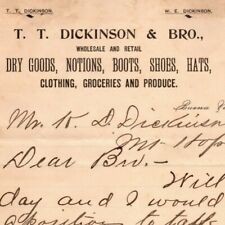 1899 Scarce Buena Vista, VA Letterhead T.T. Dickinson & Bro. Dry Goods Notions picture