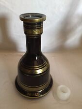 12 '' H 7.5’’ W Jumbo Black Hookah Glass Vase With A Gold Logo And A Grommet picture