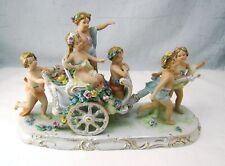Scheibe Alsbach Germany Children Pulling Flower Chariot Porcelain Figurine Group picture