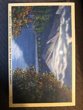 Vintage Linen Postcard Moonlight On Echo Lake, Franconia Notch, White Mtns. NH picture