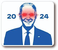 BIDEN LASER EYES 2024 Democrat Political Bumper Sticker Dark Brandon picture