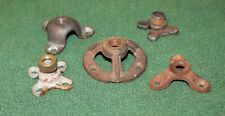 MIXED LOT OF 5 CAST IRON FLANGE CROW FEET FOR MOUNTING OLD CEILING FIXTURES picture