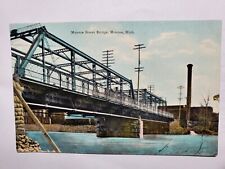 Farmer Fred Postcard Monroe Street Bridge Monroe MI from shore 1879 bridge picture