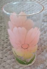 Vtg Single Federal Glass HIBISCUS FLOWER Tumbler, 1950's picture