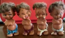 Vintage Moody Rubber Dolls 5” Made In Taiwan 4 pc. lot Hawaiian, Asian Pacific picture