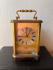 Howard Miller Brass Mantle Desk Clock Quartz Carriage Clock / Vintage picture