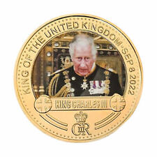 King Charles III Souvenir Coronation Metal Coins AU Stock picture