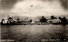 Vtg Copper Harbor MI Fort Wilkins Military Army Base RPPC 1940s Postcard picture