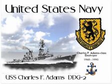 USS CHARLES F. ADAMS DDG-2  DESTROYER   -  Postcard picture