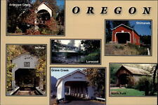 Oregon Scio covered bridges multiview Larwood McKee Shimanek ~ postcard sku329 picture