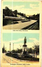 Milwaukee Washington Monument Grand Ave Lake Park Scene Multi View 1910 WI picture