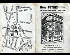 Paris (ix) ° hotel peyris/tract with metro map & district period 1960-1970 picture