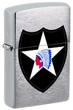 Zippo U.S. Army, Second Infantry Division Lighter, Brushed Chrome NEW IN BOX picture