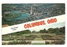 Postcard OH Greetings From Columbus Ohio  Multiview Vintage Park of Roses picture