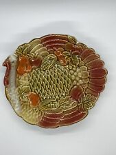 Tii Collections Turkey Plate Ceramic Thanksgiving Harvest Trinket Dish Preowned picture