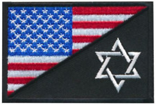 USA Flag / Jewish Star of David Israel Tactical Embroidered Hook Patch Fullcolor picture