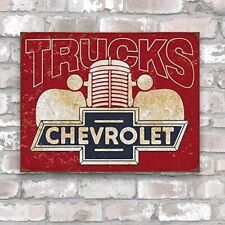 CHEVROLET TRUCK METAL TIN SIGN 16X12 GARAGE AUTO SHOP MAN CAVE FATHERS DAY GIFT picture