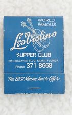 Les Violins Matchbook World Famous Supper Club Miami FL Matches Collectibles  picture