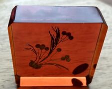 Orange Tangerine MCM Lucite With Encased Dried Flowers Paperweight picture
