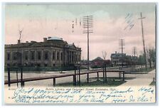 1907 Public Library Campbell Street Escanaba Michigan Vintage Antique Postcard picture