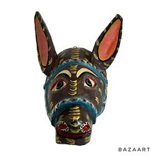 RARE Mid 20th Century Mexican Art Ceremonial Carved Wood Donkey Mask AS IS READ picture