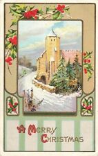 c1910 Castle Gilt Snow Christmas P224 picture