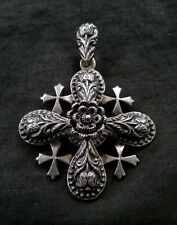 Large antique Jerusalem Cross 900 sterling silver, 2.8 inches  picture