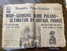 Memphis Press-Scimitar Newspaper “1939 WAR-GERMANS BOMB POLAND” picture