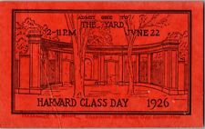 1926 Harvard Class Day Ticket To The Yard June 22nd  picture