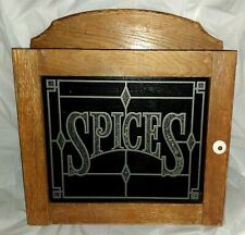 Vintage Cornwall Black Mosaic Glass Spice Cabinet 1978 picture