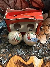 Set Of Two Vintage 1977 Peanuts Gang Hallmark Glass Ornaments picture