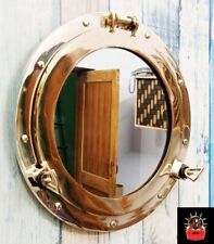 Antique Brass Finish Port Hole 12'Inches Maritime Ship Window Round Wall Décor picture
