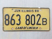 1984 Illinois License Plate 863 802 B picture