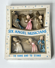Vintage ARA Plastics Six Angel Musicians Hand Decorated Original Box Hong Kong picture