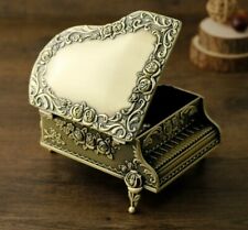 SANKYO GOLD COLOUR TIN ALLOY PIANO WIND UP MUSIC BOX  : CANON IN D picture