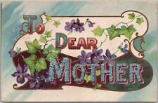 c1912 MOTHER'S DAY Large Letter Embossed Postcard 