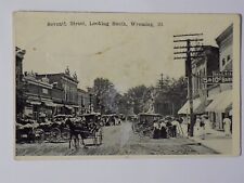 Wyoming, Illinois IL ~ Seventh Street Looking South 1910s b/w L745 picture