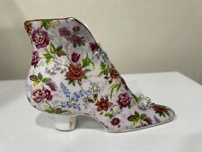 Vintage Formalities by Baum Bros Decorative Pink Flowered Porcelain Shoe Boot picture