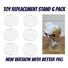 For Funko Pop Vinyl: 6 Pack Clear Acrylic Base Stand Replacements NEW VERSION picture
