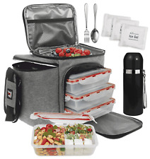 Meal Prep Lunch Box 8 piece set Insulated Container For Women Men with Thermos picture